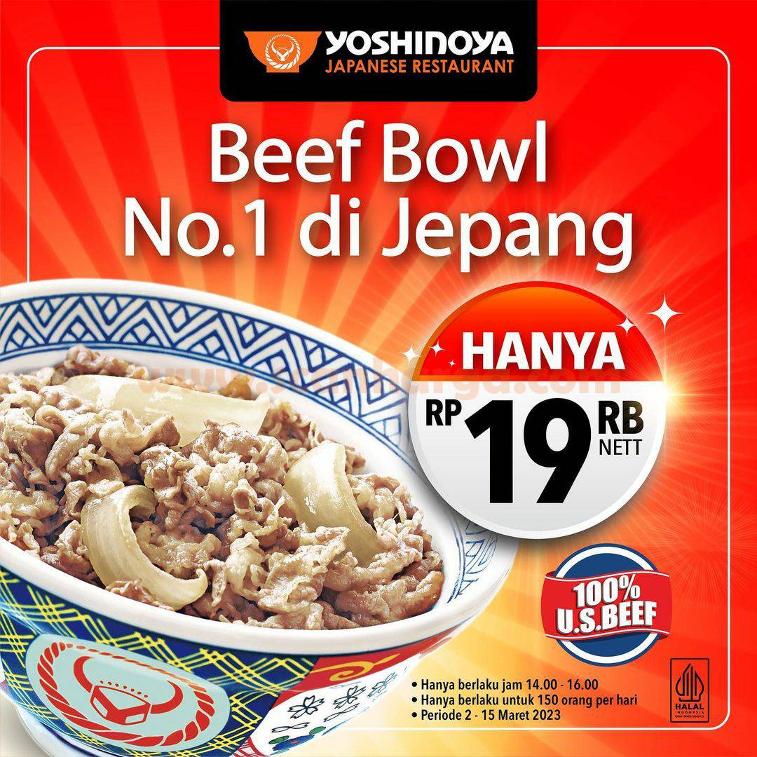 Promo YOSHINOYA Beef Bowl Harga hanya 19RB Nett
