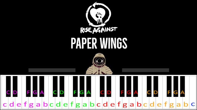 Paper Wings by Rise Against Piano / Keyboard Easy Letter Notes for Beginners