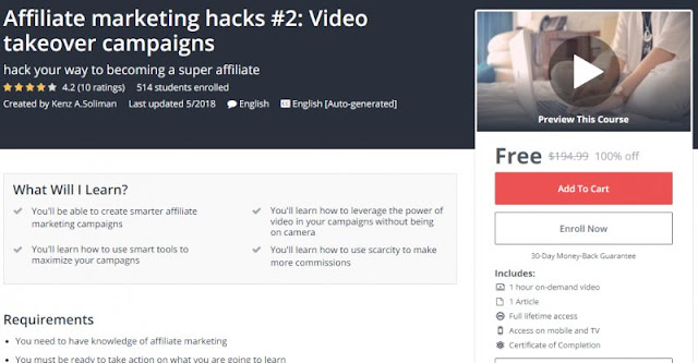 [100% Off] Affiliate marketing hacks #2: Video takeover campaigns| Worth 94,99$