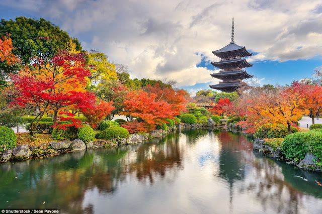 The pagoda of the To-ji Buddhist temple in Kyoto, Japan.