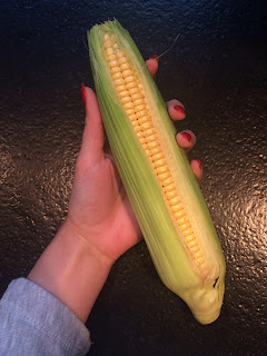 homemade corn cob from the oven