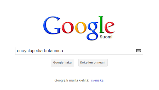 sanakirja, tietosanakirja, Encyclopedia Britannica, Google, hakusanat