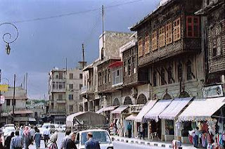 Aleppo street scene near Grand Mosque