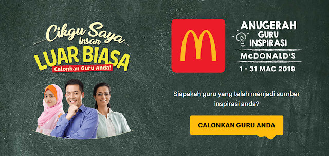 Ayuh Rakyat Malaysia Calonkan Guru Anda di Anugerah Guru Inspirasi McDonald's 2019