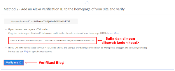 Verifikasi Meta Tag Alexa