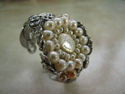 Meet Me Halfway Braided Wire Cuff with Pearl