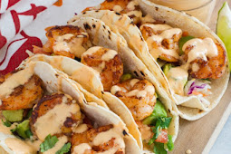 EASY SHRIMP TACOS WITH PINEAPPLE CHIPOTLE SAUCE
