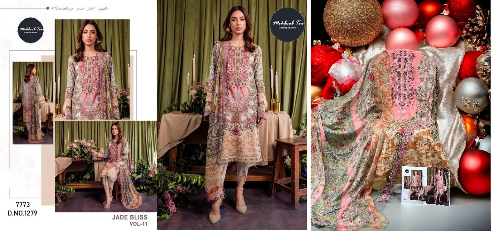 1279-1281 Jade Bliss Vol 11 Mehboob Tex Pure Cotton Embroidery Pakistani Salwar Suits
