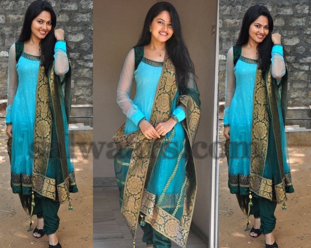 Suhasini Blue Silk Churidar