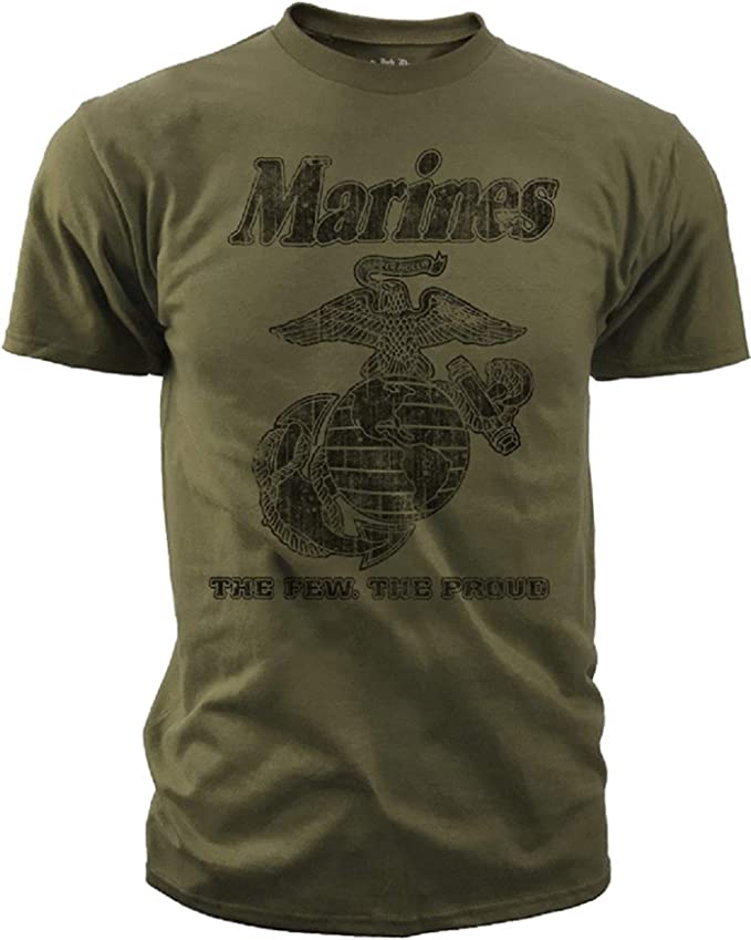 Black Ink Design Mens T-Shirt Marines The Few The Proud