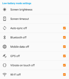 Low-battery mode settings