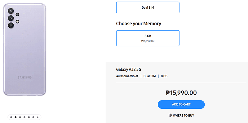 Galaxy A32 5G price in the Philippines