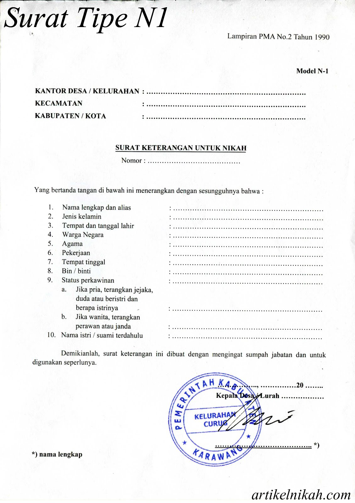 Download Contoh Surat N1 N2 N3 N4 Contoh Surat