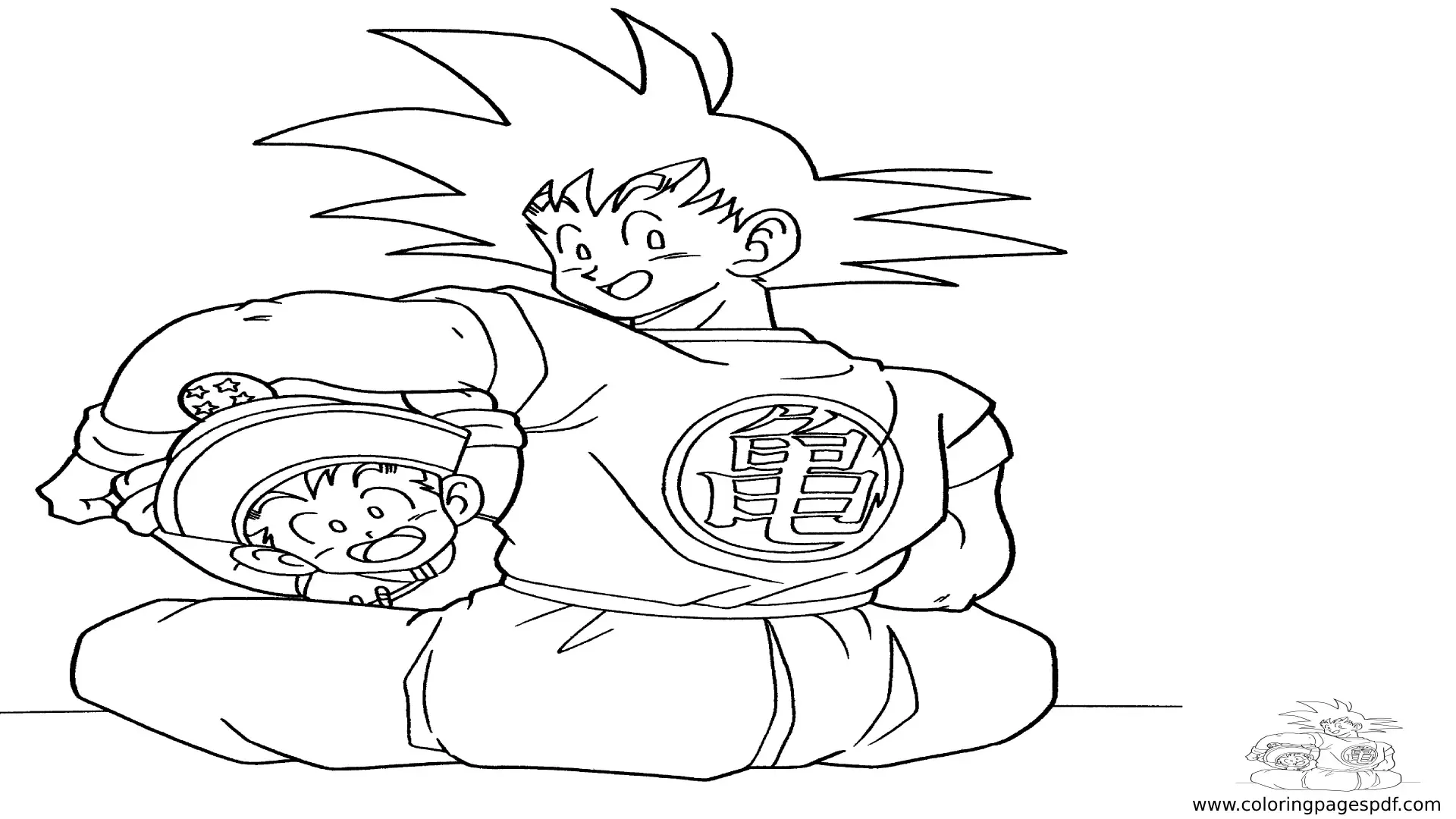 Coloring Page Of Goku And Gohan