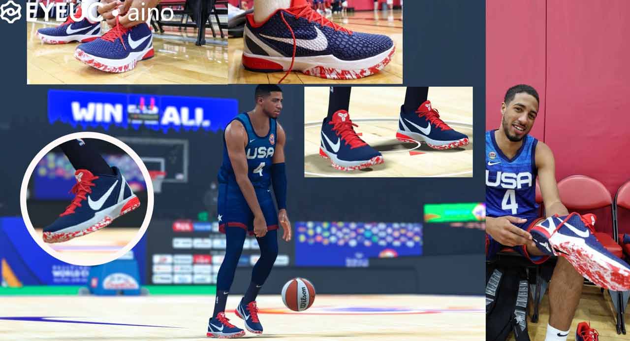 NBA 2K23 Kobe 6 Shoes Team USA World Cup (Home & Away)