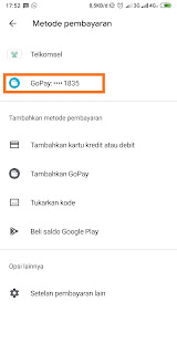 Menambahkan gopay di playstore