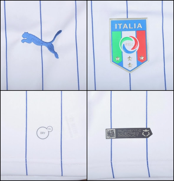 Detail Jersey Bola Grade Ori Italy Away Puma World Cup 2014