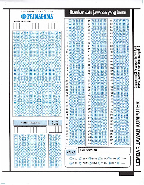 SCANNER LEMBAR JAWABAN KOMPUTER: Contoh lembar jawab komputer