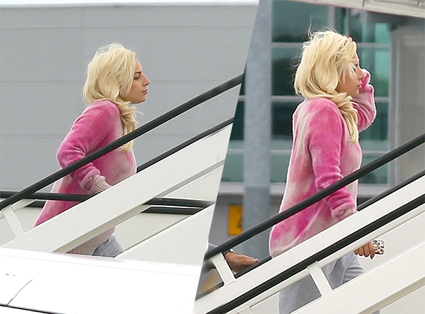 Lady Gaga Arrives at Luton Airport in London, UK