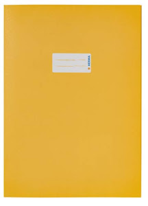 HERMA 5521 Papier Heftumschlag DIN A4, Hefthülle mit Beschriftungsfeld, aus kräftigem Recycling Altpapier und satten Farben, Heftschoner für Schulhefte, gelb