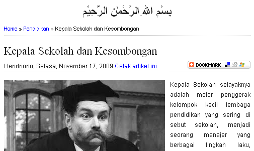 Tulisan Arab pada Blog