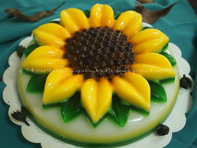 Agar-Agar Bunga Matahari / Sunflower Jelly ~ Resepi Terbaik