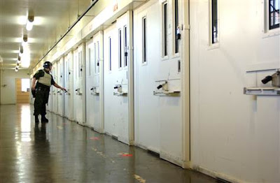 The Adjustment Center group of cells housing death row inmates inside San Quentin, CA, USA