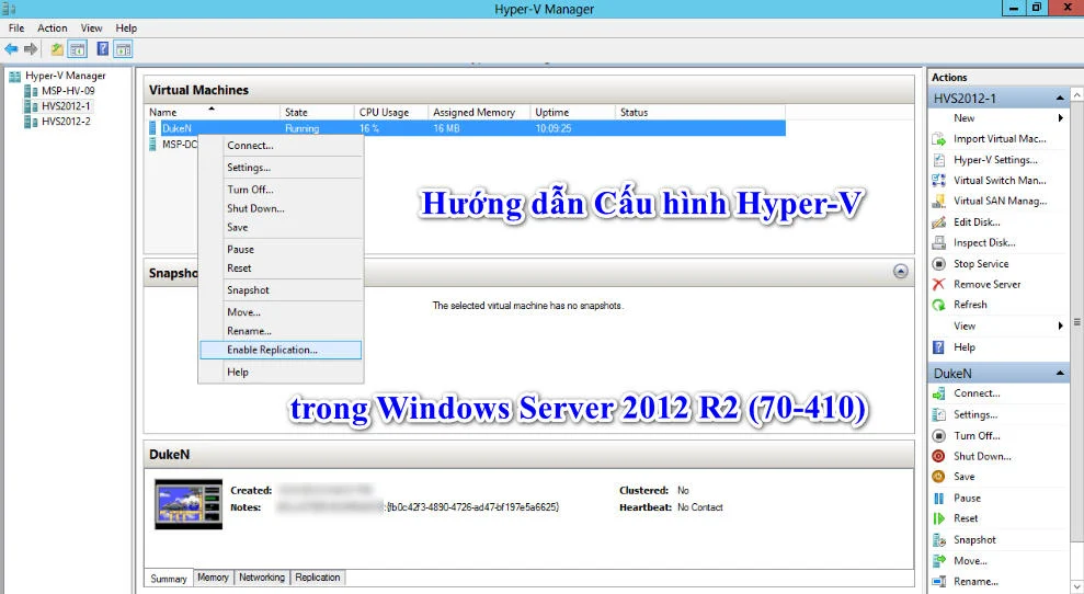 Hướng dẫn Cấu hình Hyper-V trong Windows Server 2012 R2 (70-410) 