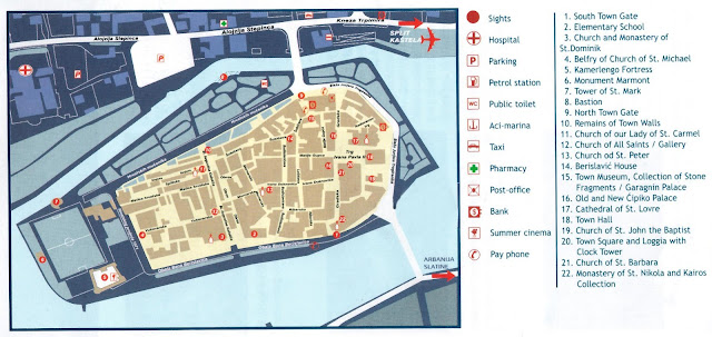 Mapa de Trogir, Croacia