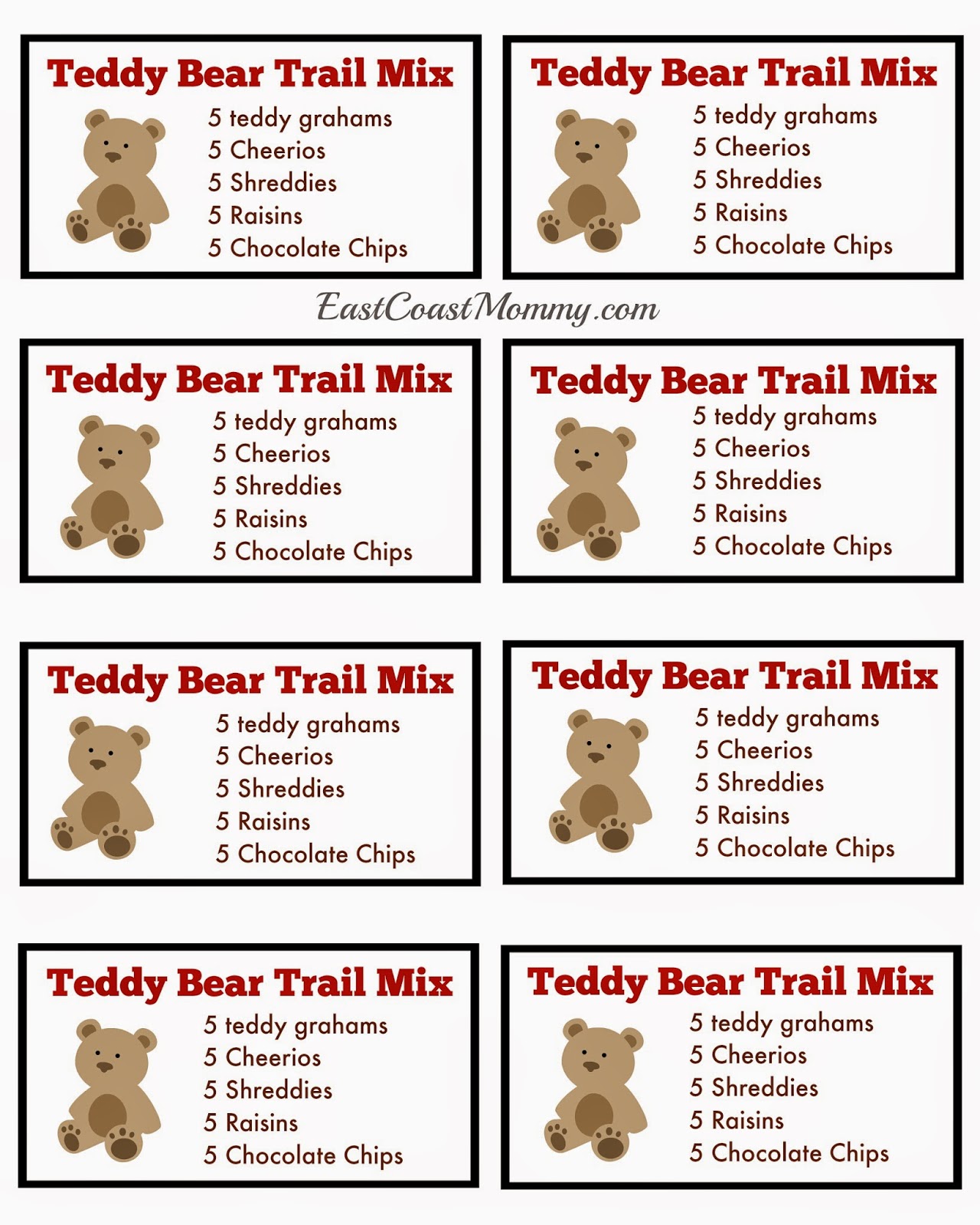 Download East Coast Mommy: Number Crafts {Number FIVE}... Teddy Bear Picnic