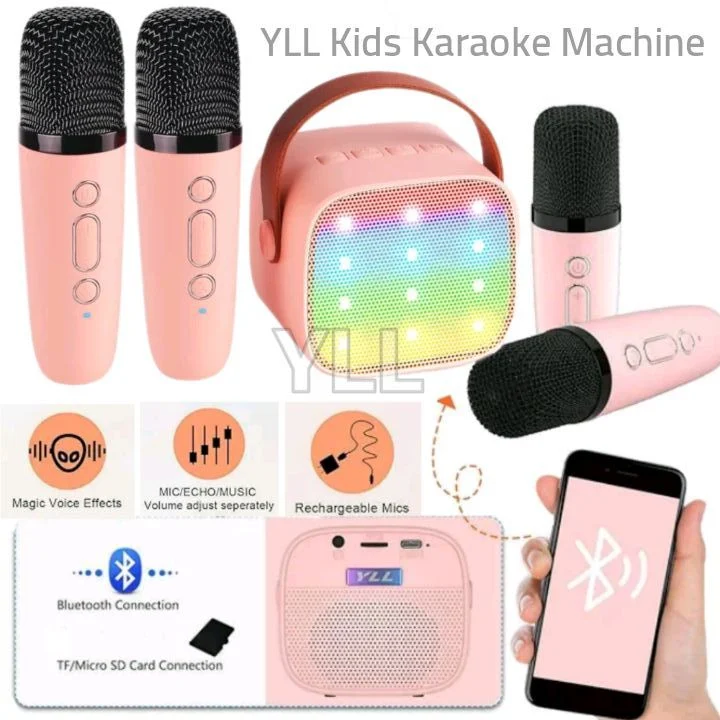 YLL Kids karaoke Machine with Bluetooth and Magic Voices - Children's Audio Entertainment Gift Set