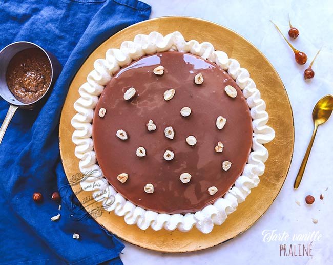 tarte entremets vanille praliné