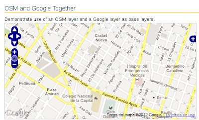 Imagen de ejemplo de OpenLayers usando Google Maps