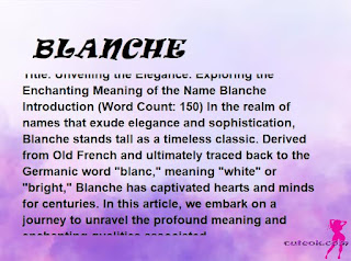 meaning of the name "BLANCHE"