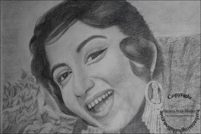 Pencil Portrait of film star Sadhana