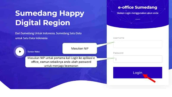 Login ke e Office  : https://e-office.sumedangkab.go.id/login
