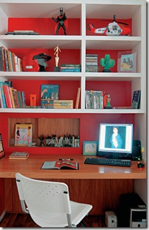Prateleira com fundo colorido - Viver Bem
