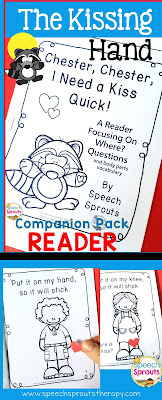 Welcome your speech therapy students back to school with The Kissing Hand and a sweet treat too! Freebie and book companion that includes this adorable reader.www.speechsproutstherapy.com