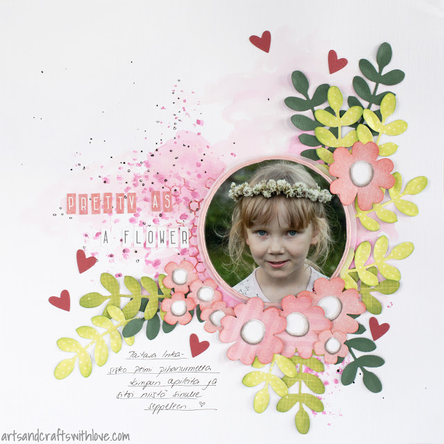 Scrapbooking layout for May '15 123 Get Scrappy: Pretty As A Flower