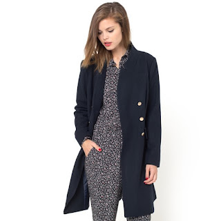 La Redoute Mademoiselle R Double Breasted Wool Mix Coat