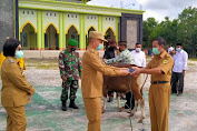 Pabung Dampingi Penyerahan Hewan Qurban Bersama Bupati Gunung Mas