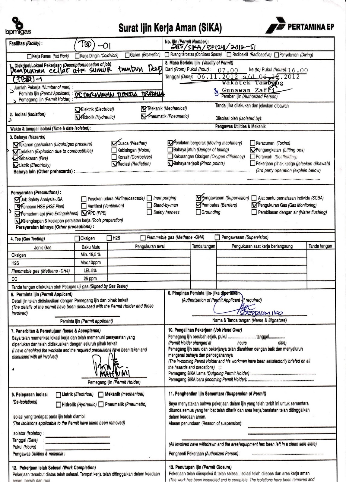 Surat Permohonan Tanggung Kerja - Kecemasan w