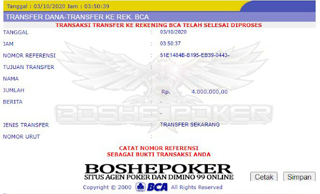 Bukti Kemenangan Member Boshepoker