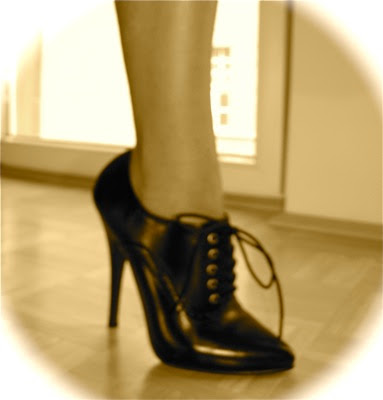 bare feet high heels