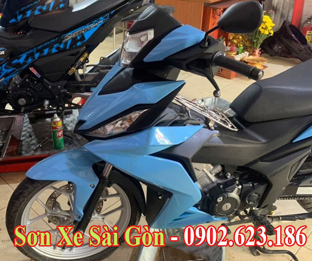 Sơn xe máy Honda Winner màu xanh nitron cực đẹp