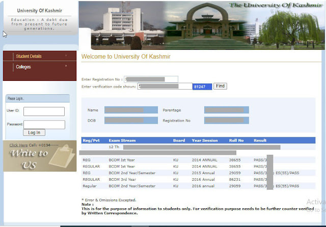 kashmir-university-student-registration-details