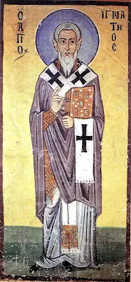 Fresco of Saint Ignatius of Antioch, from Hosios Loukas Monastery,  Boeotia (south west chapel, south side)