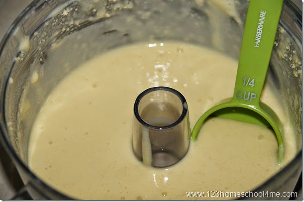 blend and pour on hot griddle