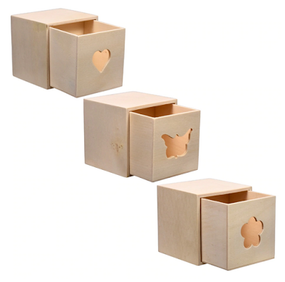  Crafter's Square Wooden Boxes with Drawers