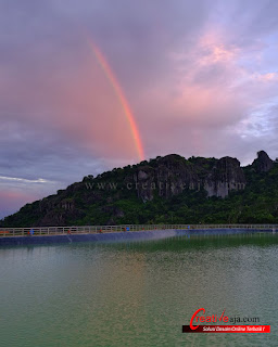  Wow Amazing Pelangi Indah Hadir saat Sunrise di Embung Ekowisata Gunungapipurba